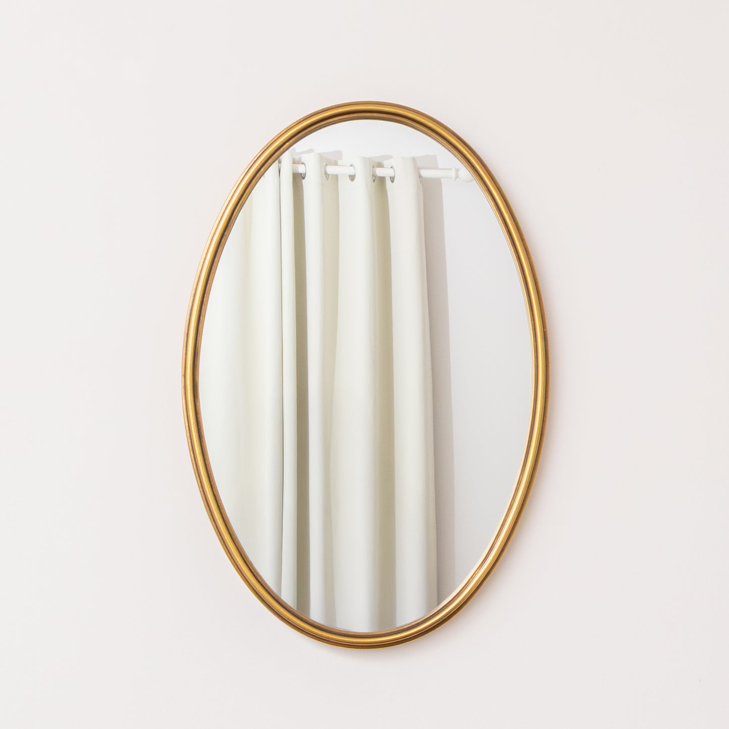 Gold Oval Metal Framed Wall Mirror - 60cm x 40cm