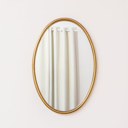 Gold Oval Metal Framed Wall Mirror - 60cm x 40cm