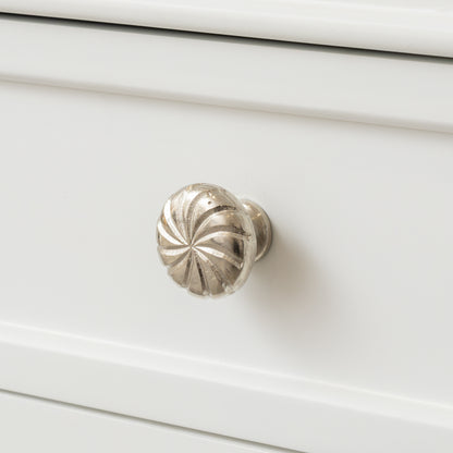 Set of 4 Large Silver Swirl Drawer Knobs