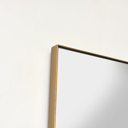 Gold Thin Framed Rectangle Wall Mirror 110cm x 55cm