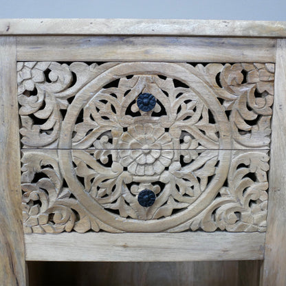 2 Drawer Natural Side Table
