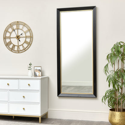 Large Rectangle Black & Gold Wall Mirror 158cm x 70cm