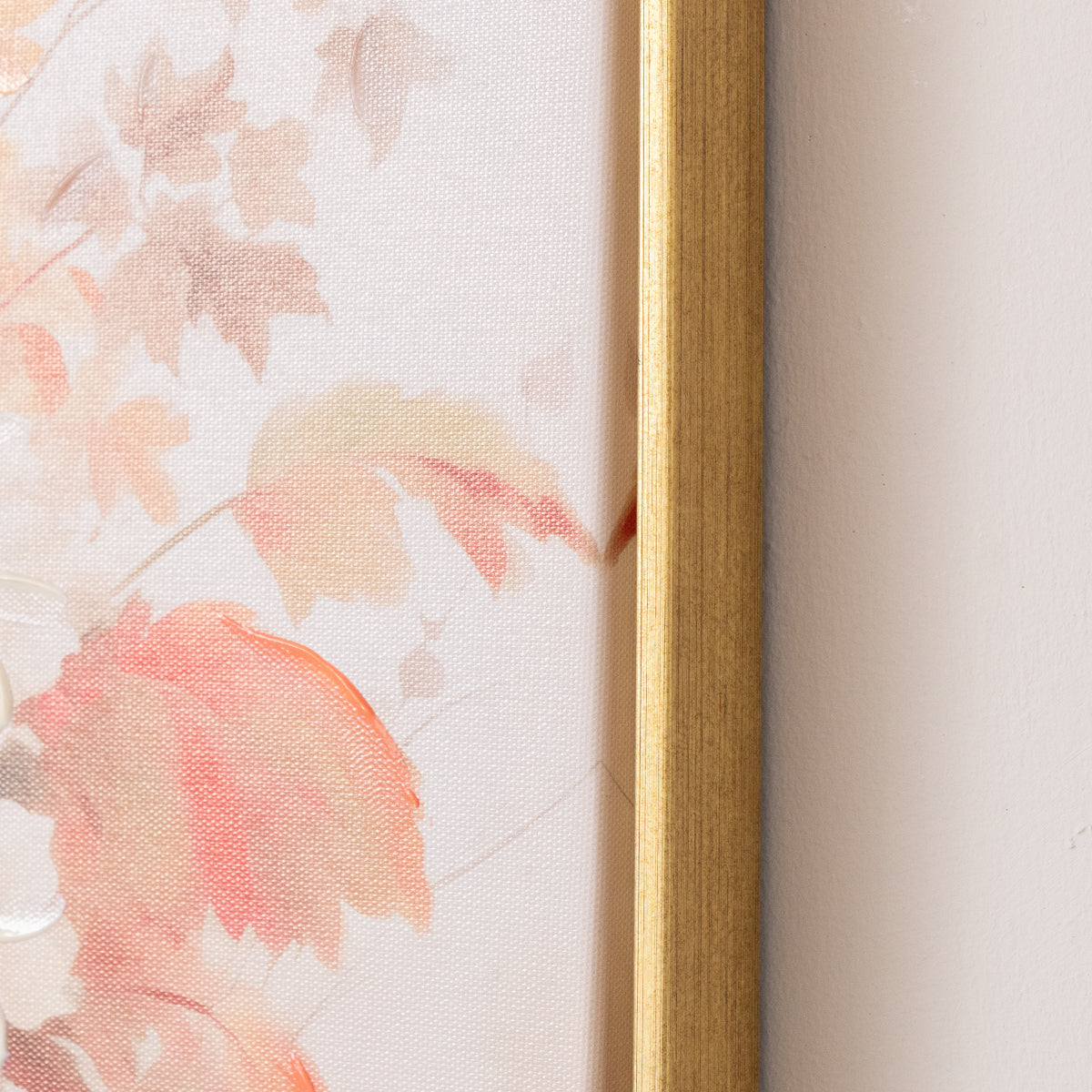 Large Red Floral Autumn Framed Wall Print - 50cm x 40cm