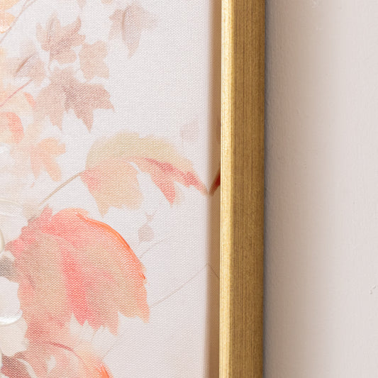  Large Red Floral Autumn Framed Wall Print - 50cm x 40cm 