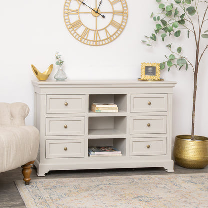 Large Taupe-Grey Wooden Sideboard Cabinet - Daventry Taupe-Grey Range