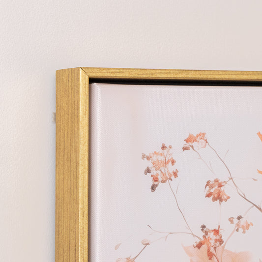  Large Orange Floral Autumn Framed Wall Print - 50cm x 40cm 