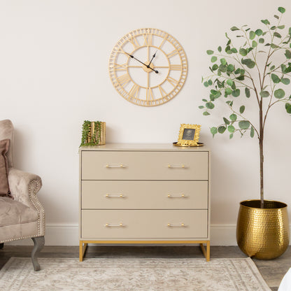 Large 3 Drawer Chest of Drawers - Liana Taupe Range