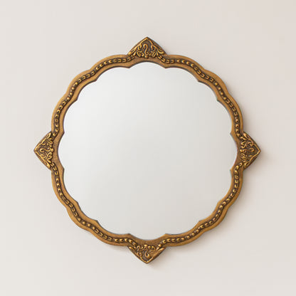 Ornate Antique Gold Round Wall Mirror - 50cm x 50cm
