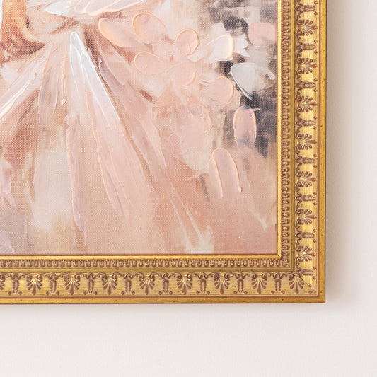  Large Vintage Ballerina Gold Framed Wall Print - 40cm x 50cm 