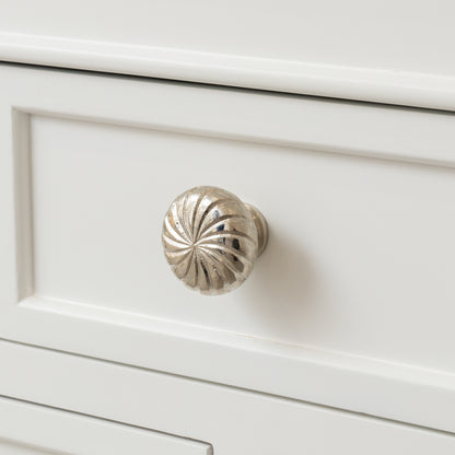 Set of 4 Extra Large Silver Swirl Drawer Knobs