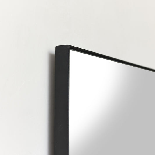  Black Thin Framed Rectangle Wall Mirror 110cm x 55cm 