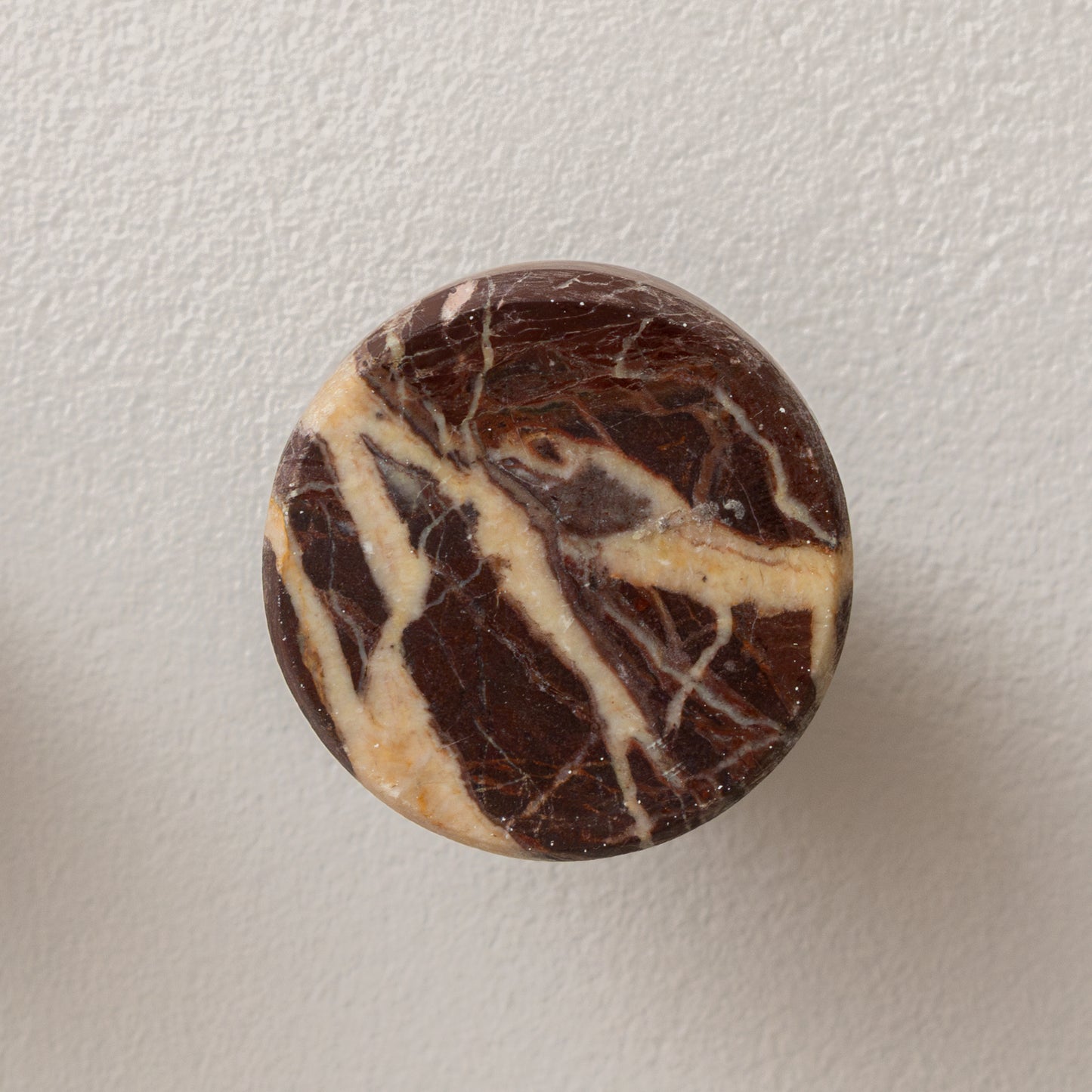 Set of 3 Round Red Marble Wall Hooks
