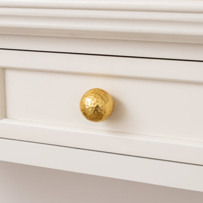 Large Shiny Gold Round Hammered Drawer Knob - 5cm