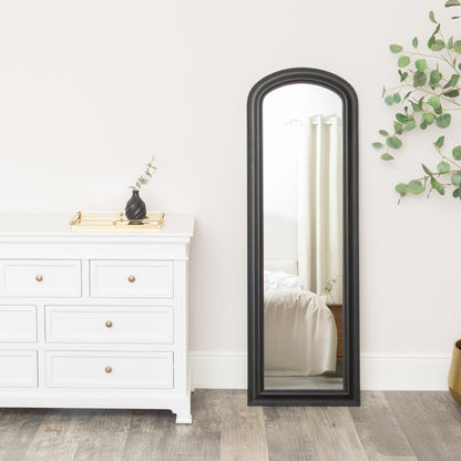 Full Length Black Leaner & Wall Mirror - 47cm x 142cm