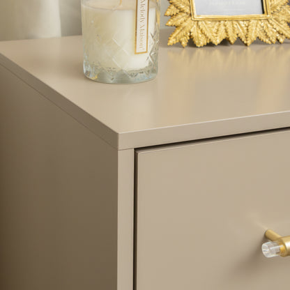 Two Drawer Dressing Table Set & Pair of Two Drawer Bedside Tables - Liana Taupe Range