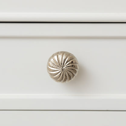 Set of 4 Extra Large Silver Swirl Drawer Knobs
