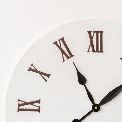 Large Metal White & Black Detailed Wall Clock - 60cm x 60cm