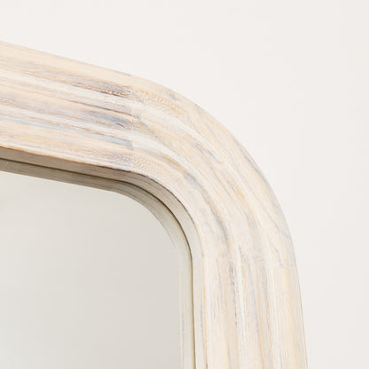 Light Wooden Arched Tall Wall & Leaner Mirror - 142cm x 47cm