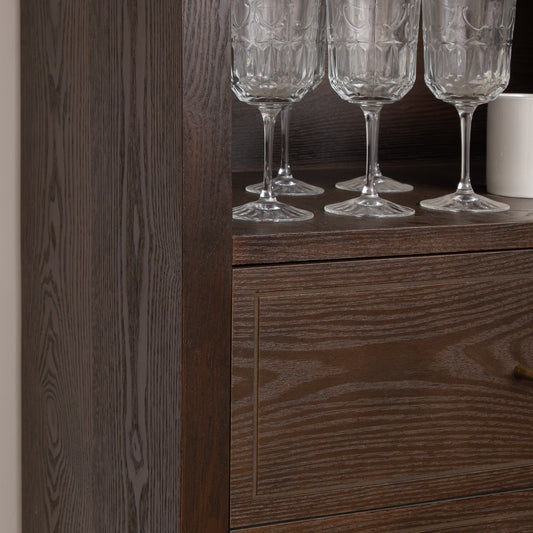  Large Arched Dark Wood Freestanding Storage Cabinet - Kingsley Range 