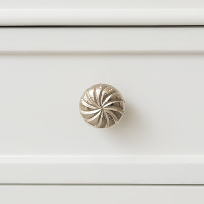 Set of 4 Large Silver Swirl Drawer Knobs