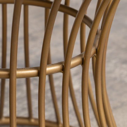 Antique Gold Metal Detailed Upholstered Dressing Table Stool