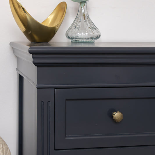  Large Navy Black Wooden Sideboard Cabinet - Daventry Navy Black Range 