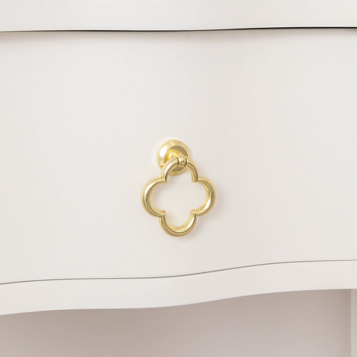 One Drawer Half Moon Console Table with Hessian & Glass Top - Austin White Range