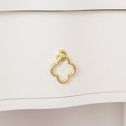 One Drawer Half Moon Console Table with Hessian & Glass Top - Austin White Range