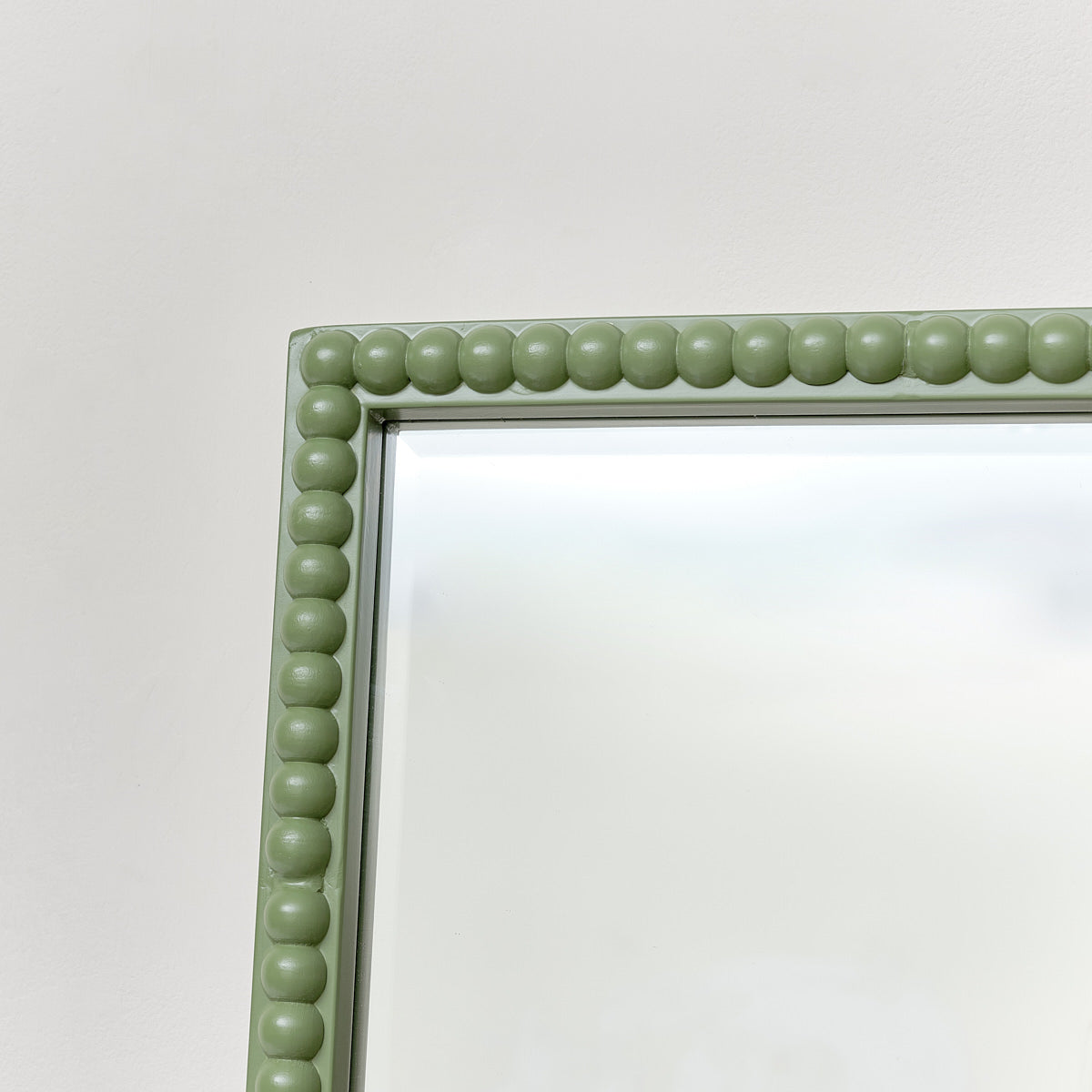Large Rectangle Olive Green Bobbin Bobble Wall Mirror 168cm x 54cm