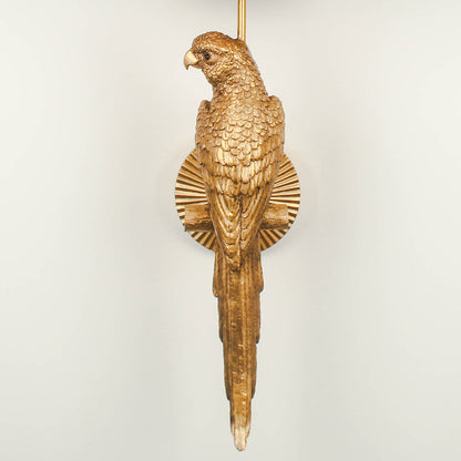 Gold Parrot Wall Light with Black Shade
