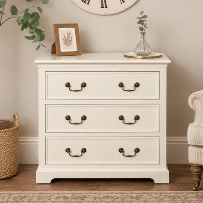 Ivory 3 Drawer Chest of Drawers - Charlotte Ivory Range