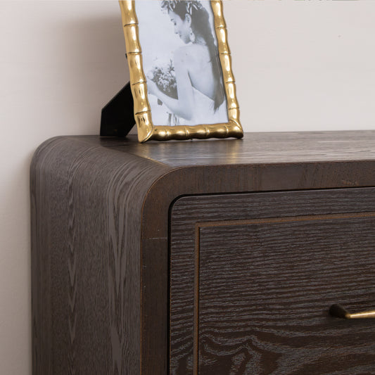  3 Drawer Dark Wood Chest of Drawers - Kingsley Range 