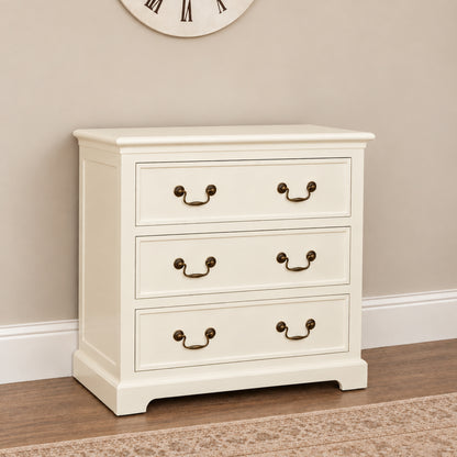 Ivory 3 Drawer Chest of Drawers - Charlotte Ivory Range