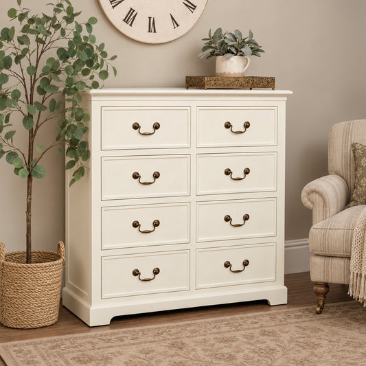 Large Ivory 8 Drawer Chest of Drawers - Charlotte Ivory Range 