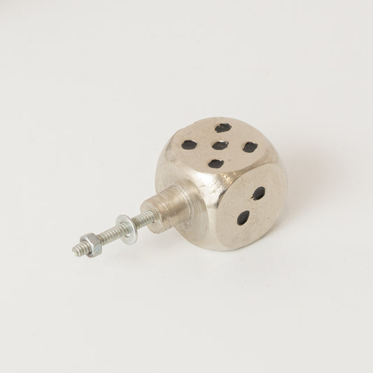  Set of 4 Silver Dice Drawer Knobs 