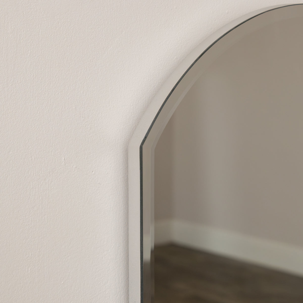 Arched Frameless Bevelled Wall Mirror - 35cm x 71cm