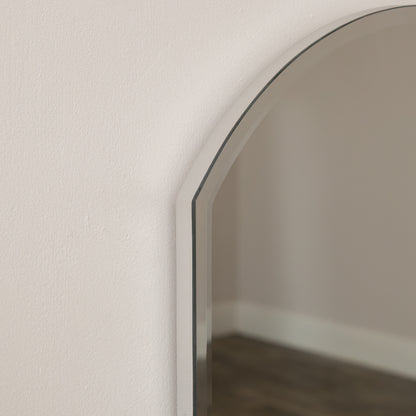 Arched Frameless Bevelled Wall Mirror - 35cm x 71cm
