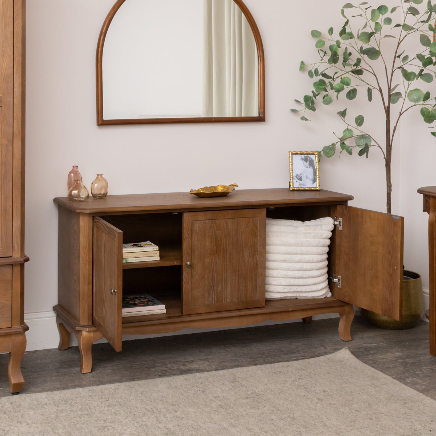 Dark Wooden 3 Door Sideboard - Ashwell Range