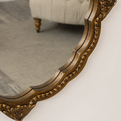 Ornate Antique Gold Round Wall Mirror - 50cm x 50cm