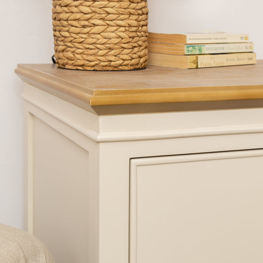  Large Cream & Wooden 4 Door Sideboard - Claudia Range 
