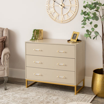 Large 3 Drawer Chest of Drawers - Liana Taupe Range