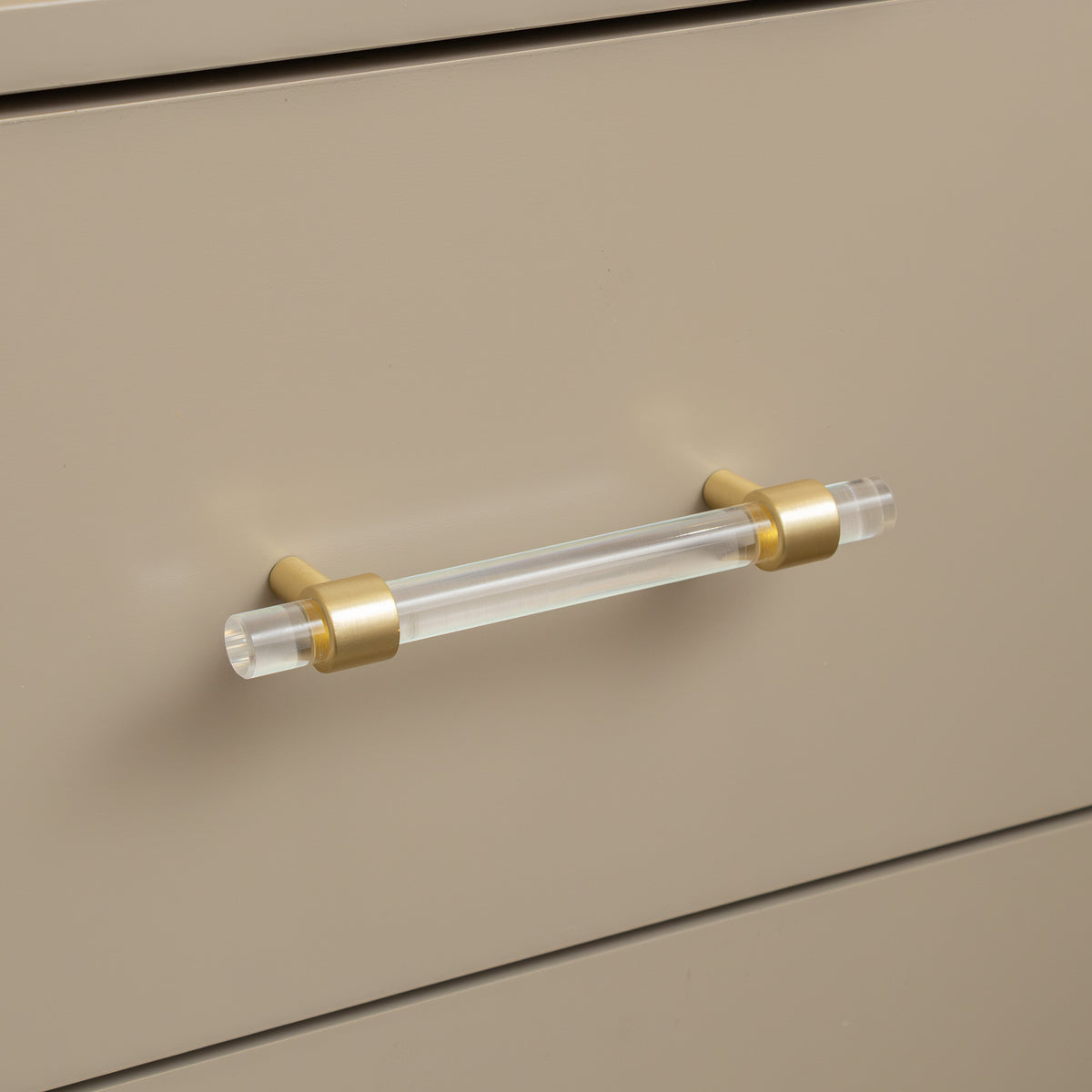 Two Drawer Bedside Table - Liana Taupe Range