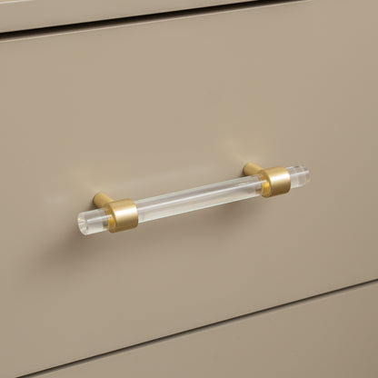 Two Drawer Bedside Table - Liana Taupe Range