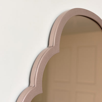 Rose Gold Curved Scalloped Framed Wall Mirror 70cm x 50cm