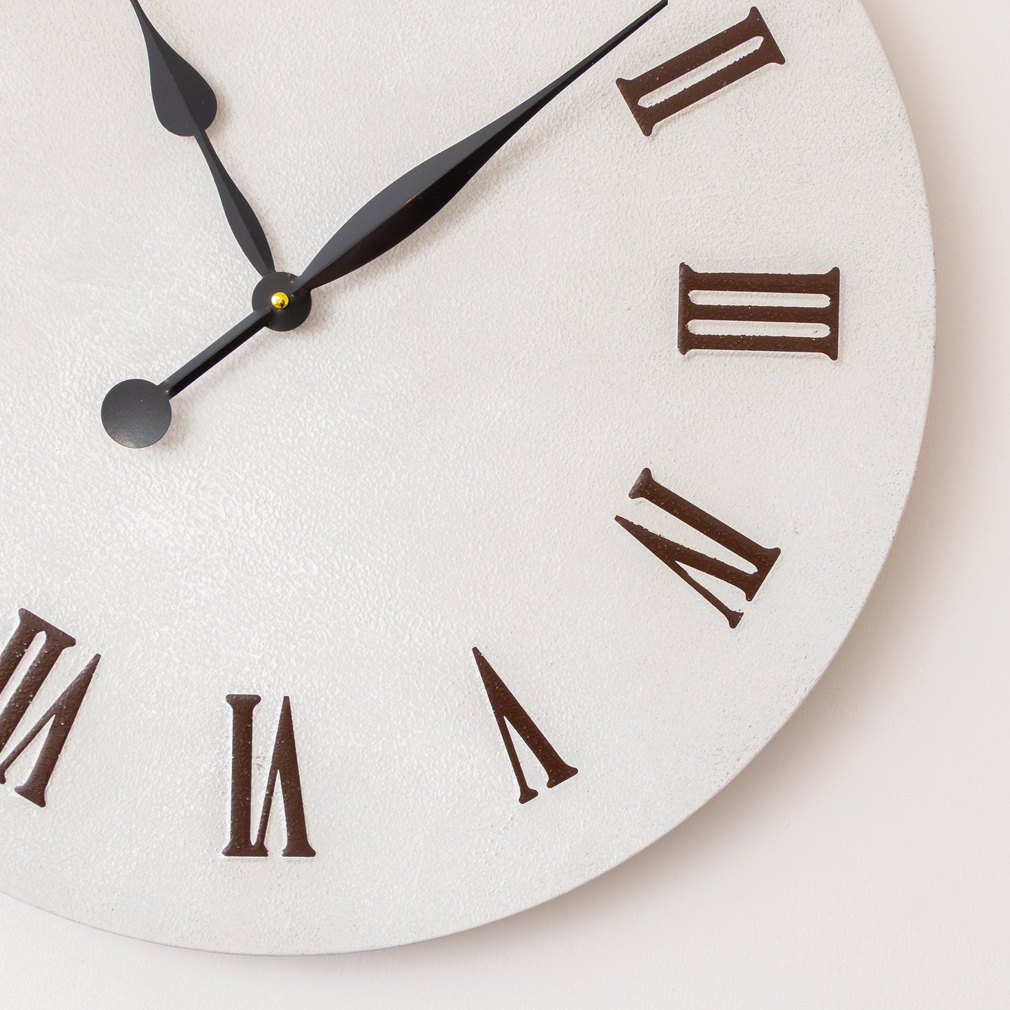 Large Metal White & Black Detailed Wall Clock - 60cm x 60cm