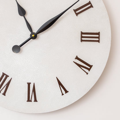 Large Metal White & Black Detailed Wall Clock - 60cm x 60cm