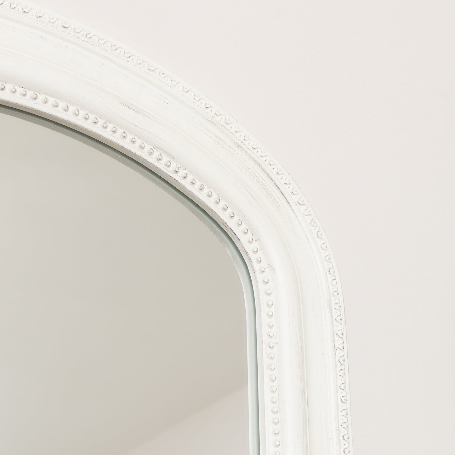 Full Length Distressed White Leaner & Wall Mirror - 47cm x 142cm