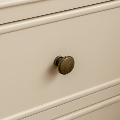 Cream & Wooden Two Drawer Bedside Table - Claudia Range