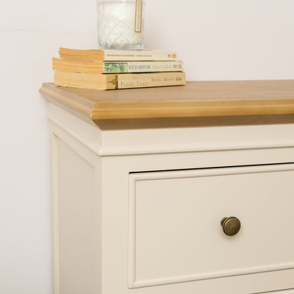 Cream & Wooden 7 Drawer Chest of Drawers - Claudia Range