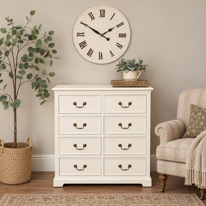 Ivory 8 Drawer Chest of Drawers & Pair of 3 Drawer Bedside Tables - Charlotte Ivory Range